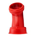 Front profile of an adaptor that converts a 3 inch IBC valve to a male 45-degree elbow