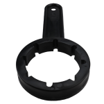 Birdseye view of a plastic tool for opening 51mm drum bungs