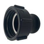 Rear profile of an IBC adaptor S60x6 (2 inch) Female to (1.5 inch) Camlock Adaptor