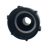 Rear profile of an IBC adaptor - S60x6 (2 inch) Female to (1 inch) Camlock Adaptor