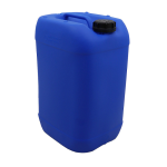 Large blue plastic jerry can with an integrated handle and screw cap